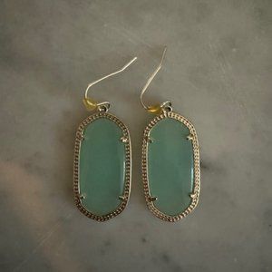 Kendra Scott Elle Gold Drop Earrings - Green/Blue Stone
